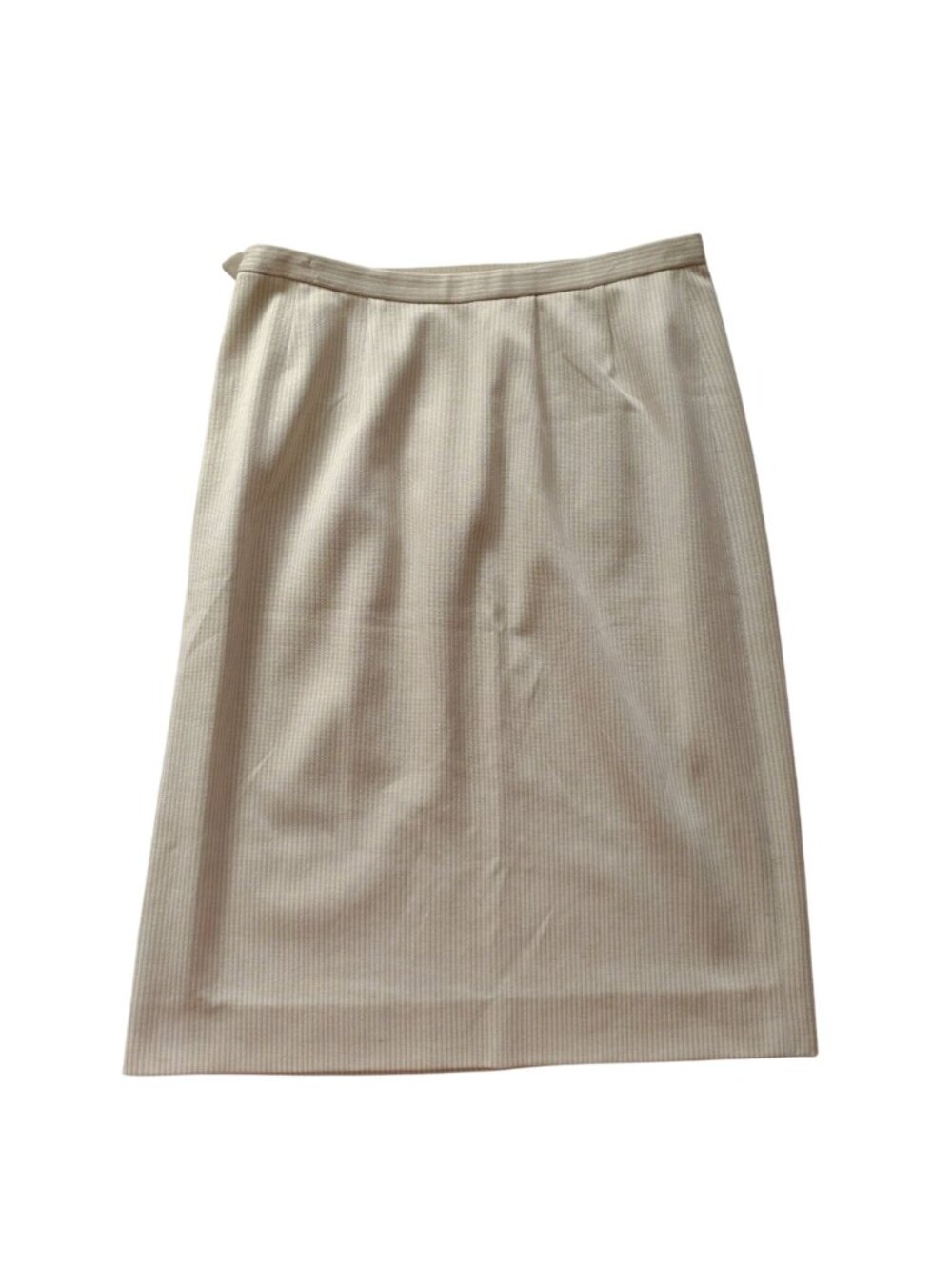 Vintage Mid Century Womens Skirt Suit M L Beige Tonal Stripe 1960s Jackie O - Picture 13 of 16